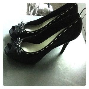 Black Bow Heels